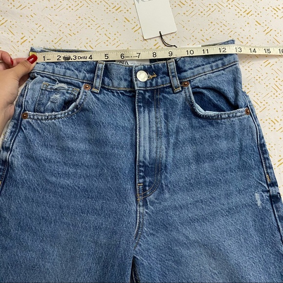 Zara Jeans Zara Wide Leg Full Length Ripped Jeans Poshmark